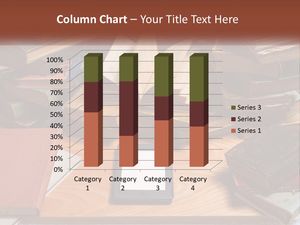 A Pile Of Books And A Tablet On A Table PowerPoint Template
