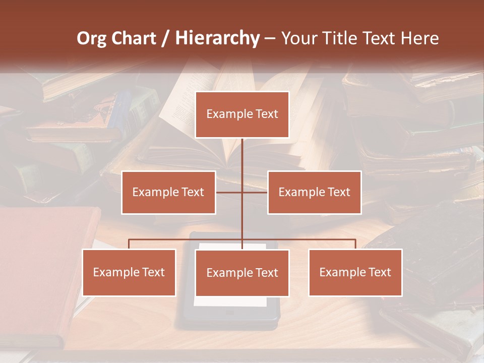 A Pile Of Books And A Tablet On A Table PowerPoint Template