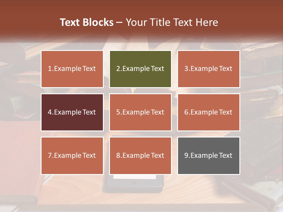 A Pile Of Books And A Tablet On A Table PowerPoint Template