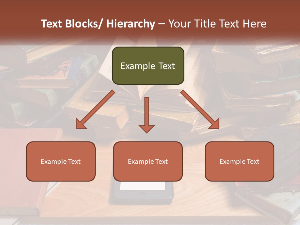 A Pile Of Books And A Tablet On A Table PowerPoint Template