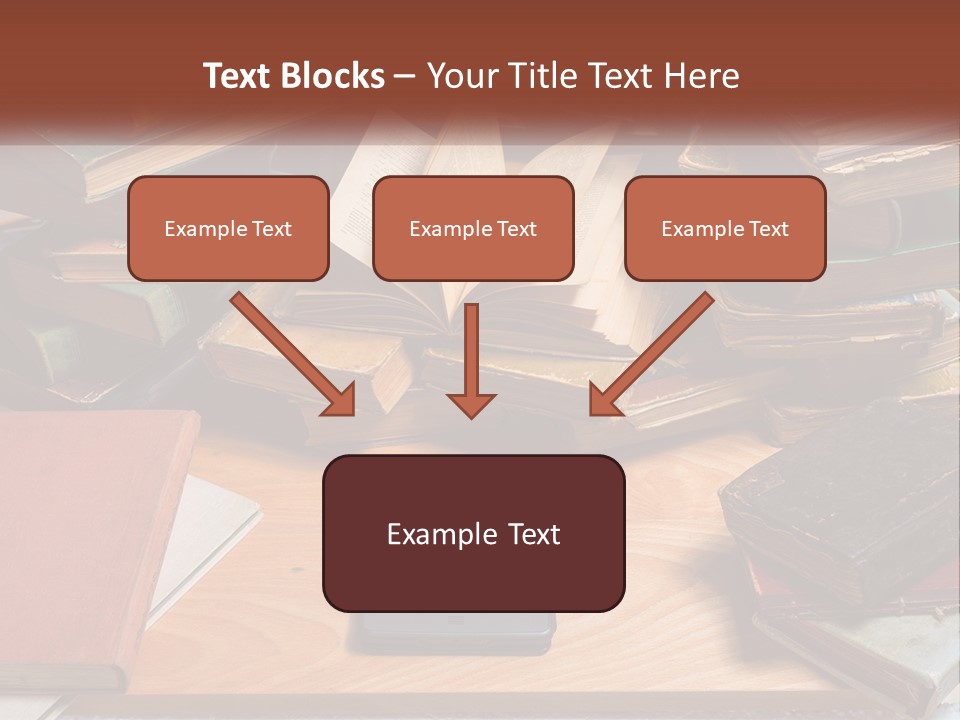 A Pile Of Books And A Tablet On A Table PowerPoint Template