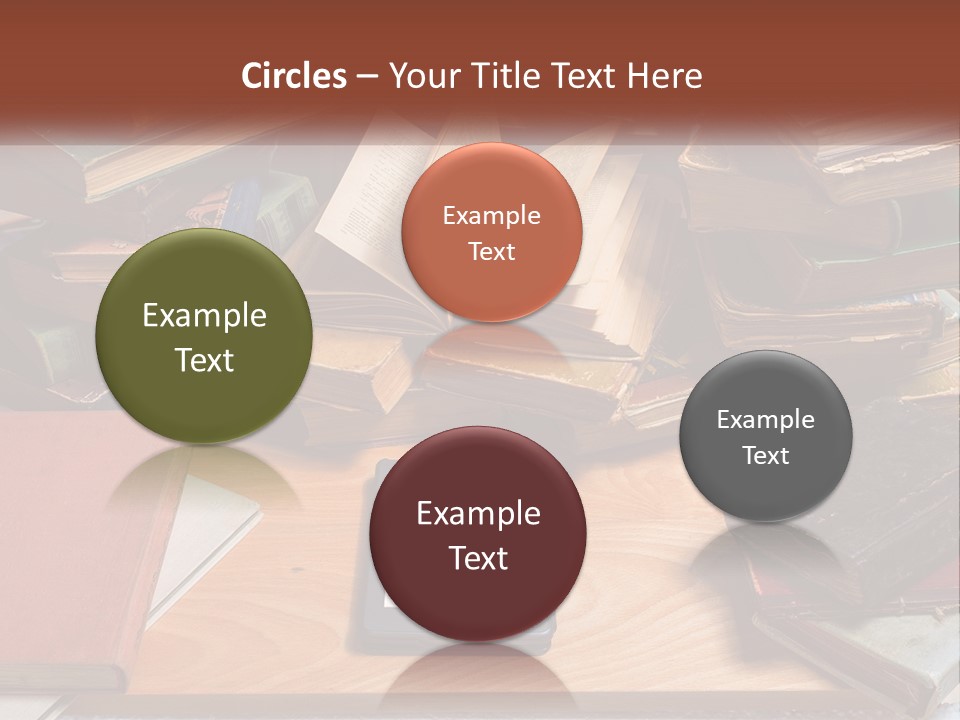 A Pile Of Books And A Tablet On A Table PowerPoint Template