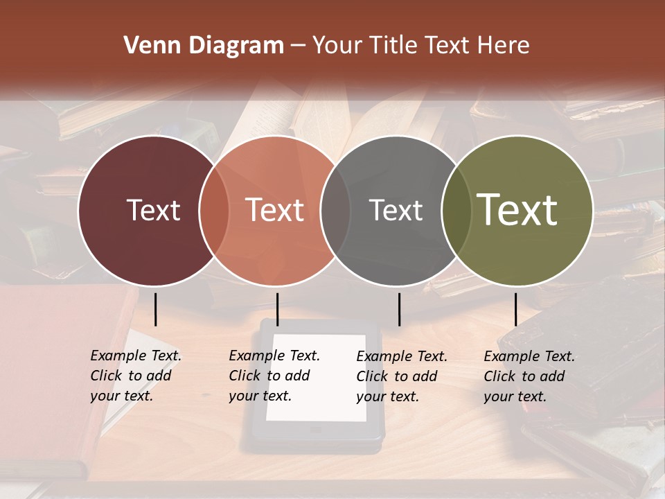 A Pile Of Books And A Tablet On A Table PowerPoint Template