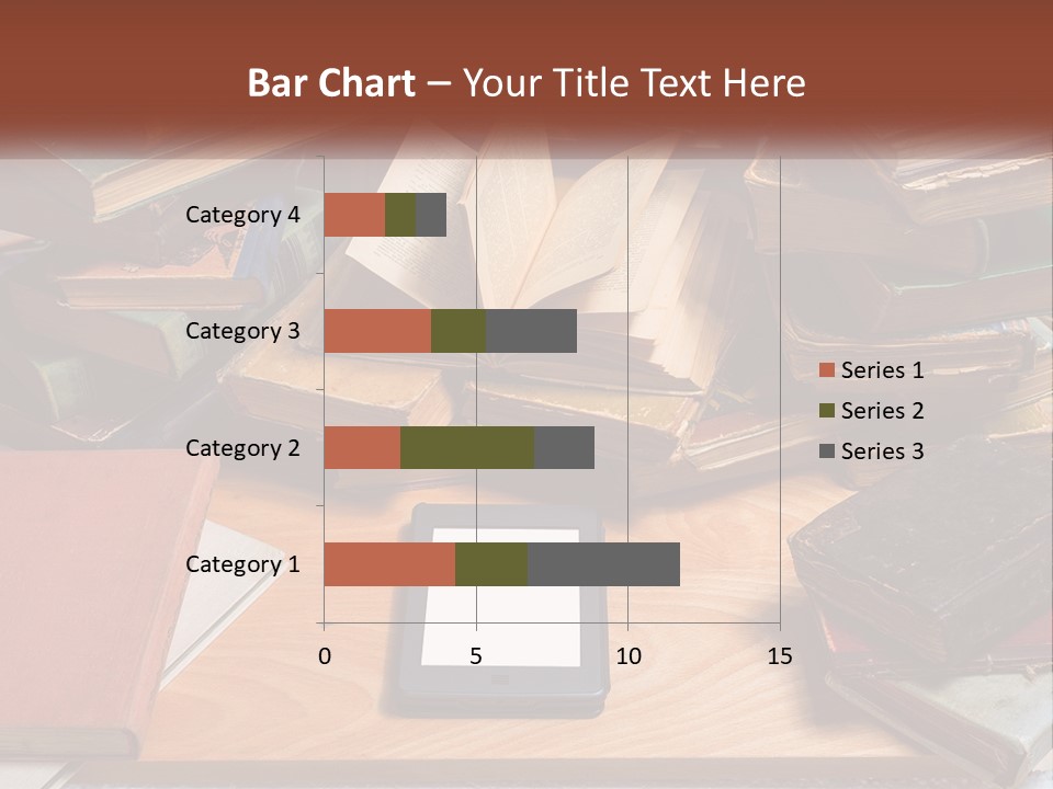 A Pile Of Books And A Tablet On A Table PowerPoint Template