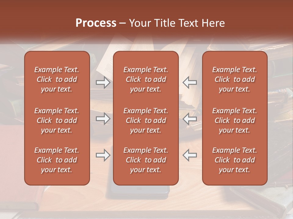 A Pile Of Books And A Tablet On A Table PowerPoint Template