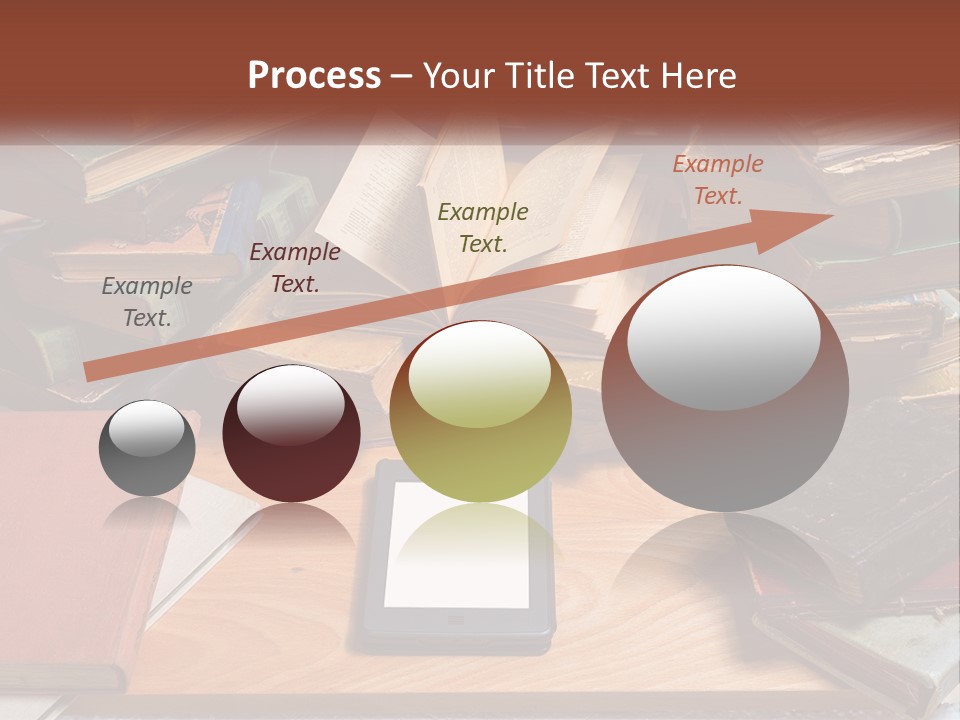 A Pile Of Books And A Tablet On A Table PowerPoint Template