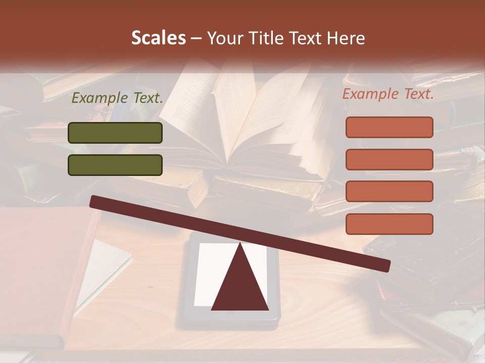 A Pile Of Books And A Tablet On A Table PowerPoint Template