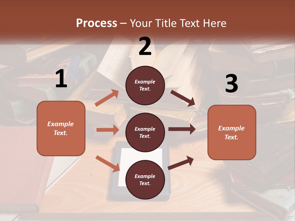 A Pile Of Books And A Tablet On A Table PowerPoint Template