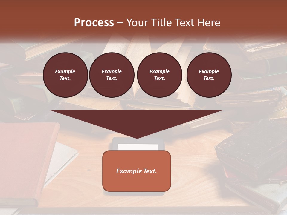 A Pile Of Books And A Tablet On A Table PowerPoint Template