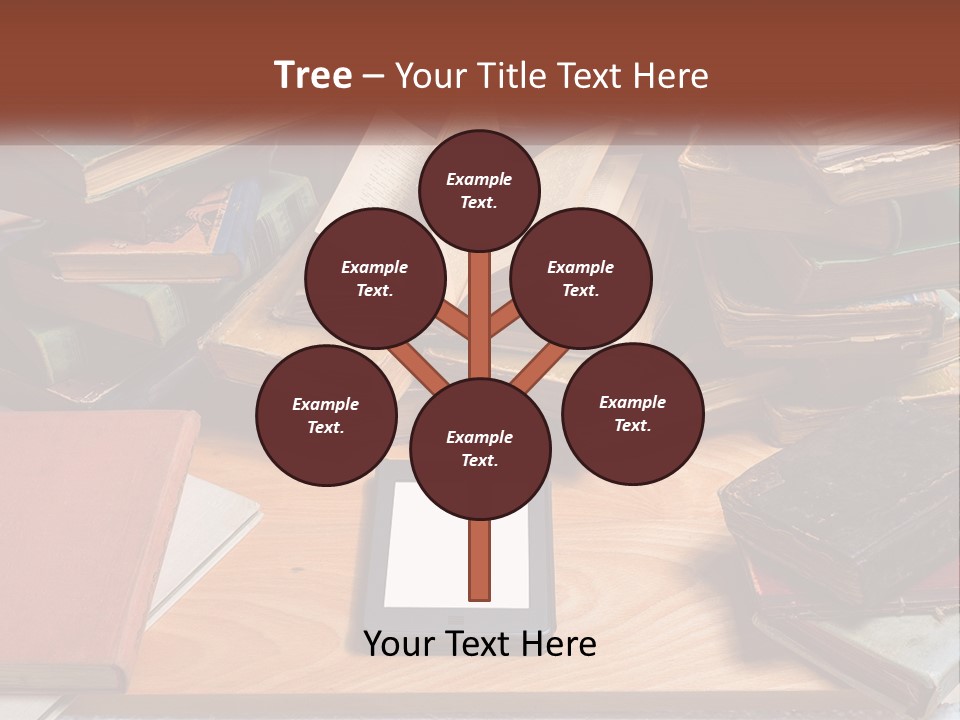A Pile Of Books And A Tablet On A Table PowerPoint Template