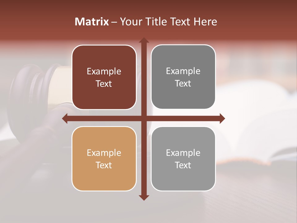 A Wooden Judge's Hammer On Top Of A Wooden Table PowerPoint Template