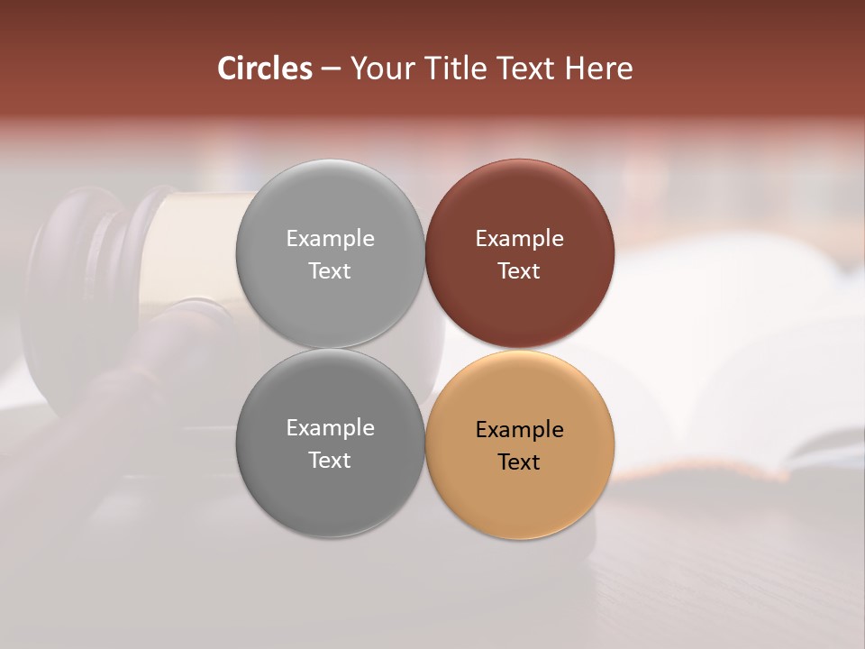 A Wooden Judge's Hammer On Top Of A Wooden Table PowerPoint Template