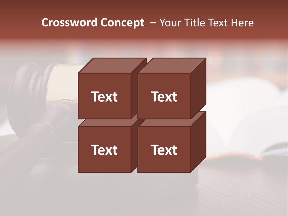 A Wooden Judge's Hammer On Top Of A Wooden Table PowerPoint Template