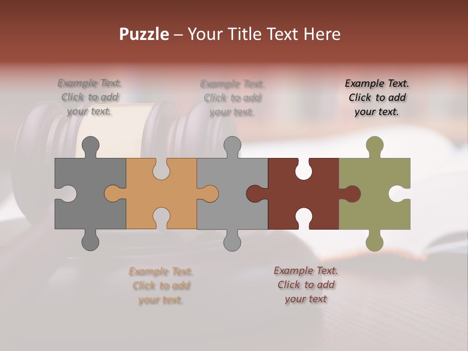 A Wooden Judge's Hammer On Top Of A Wooden Table PowerPoint Template