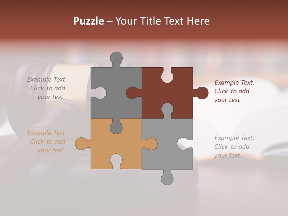 A Wooden Judge's Hammer On Top Of A Wooden Table PowerPoint Template