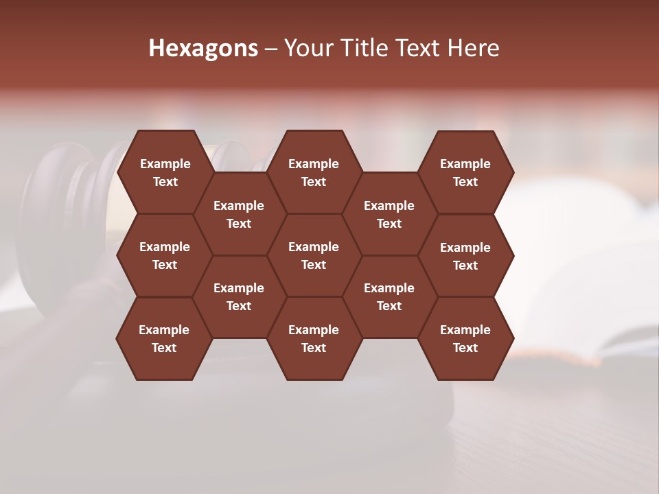 A Wooden Judge's Hammer On Top Of A Wooden Table PowerPoint Template