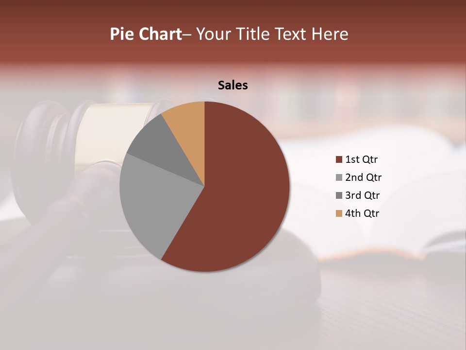 A Wooden Judge's Hammer On Top Of A Wooden Table PowerPoint Template
