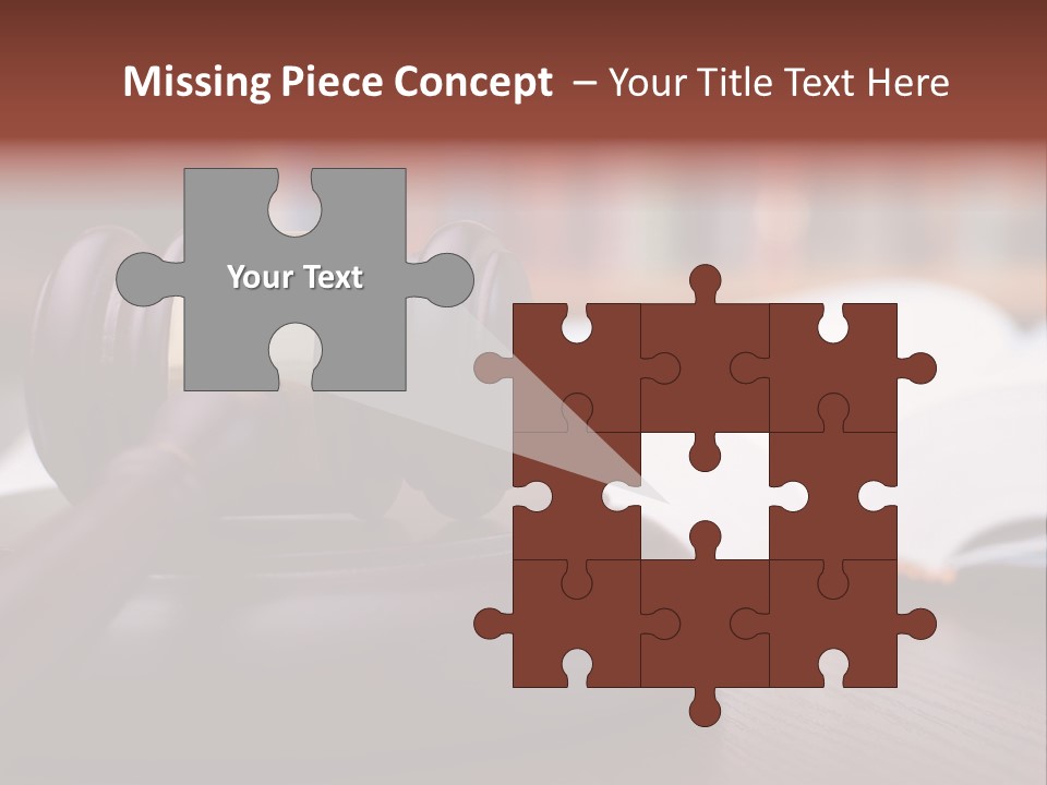 A Wooden Judge's Hammer On Top Of A Wooden Table PowerPoint Template