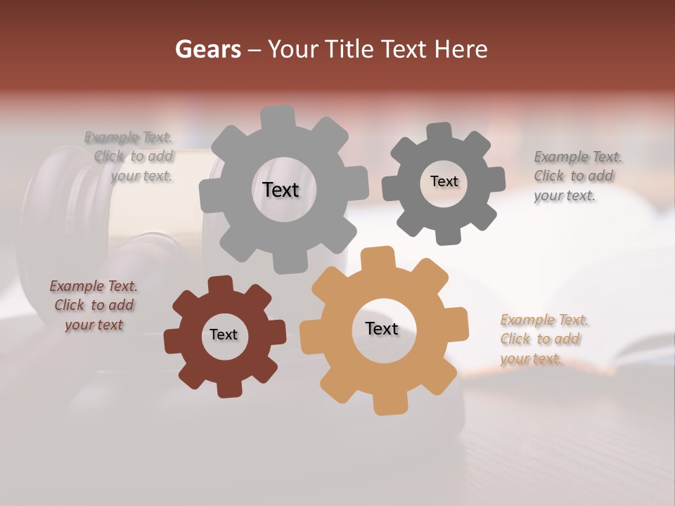 A Wooden Judge's Hammer On Top Of A Wooden Table PowerPoint Template