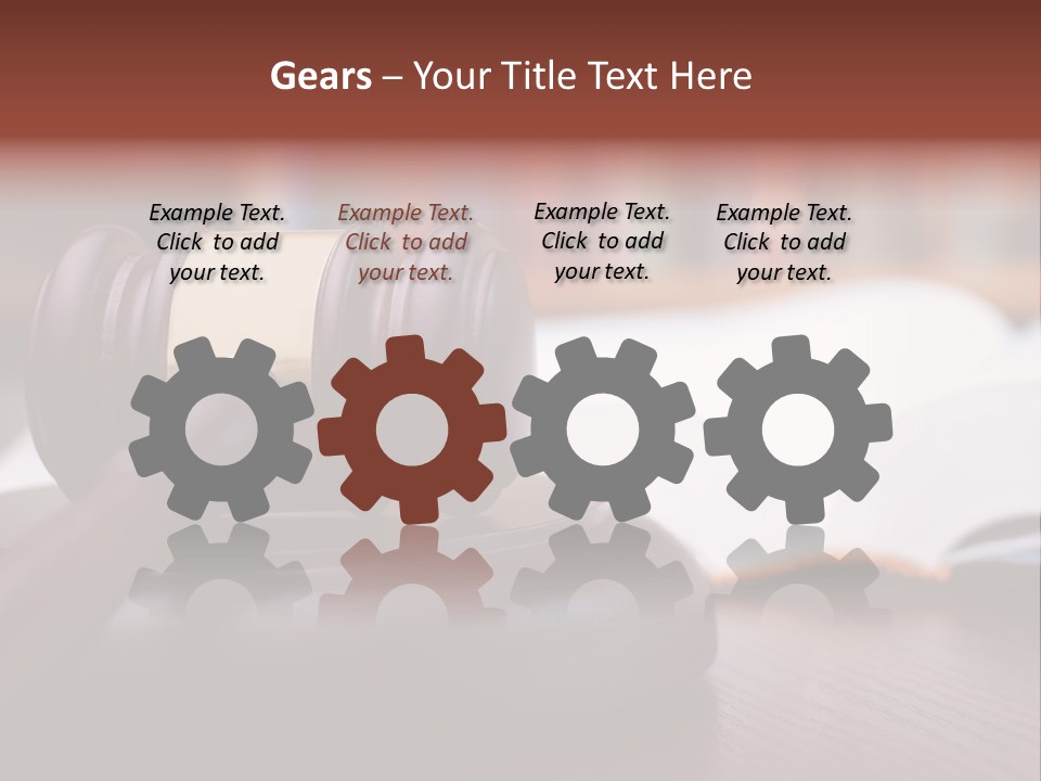 A Wooden Judge's Hammer On Top Of A Wooden Table PowerPoint Template