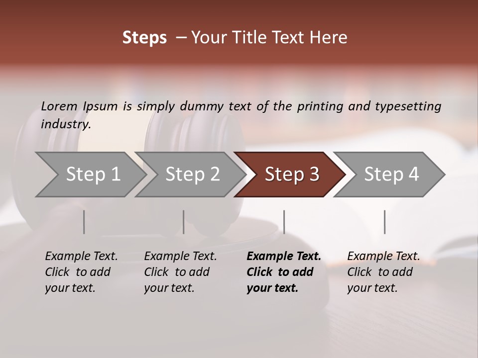 A Wooden Judge's Hammer On Top Of A Wooden Table PowerPoint Template