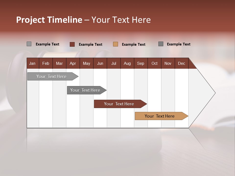 A Wooden Judge's Hammer On Top Of A Wooden Table PowerPoint Template