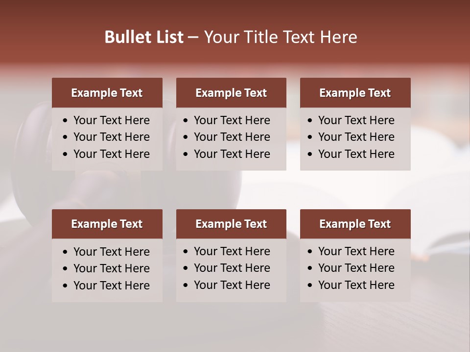 A Wooden Judge's Hammer On Top Of A Wooden Table PowerPoint Template