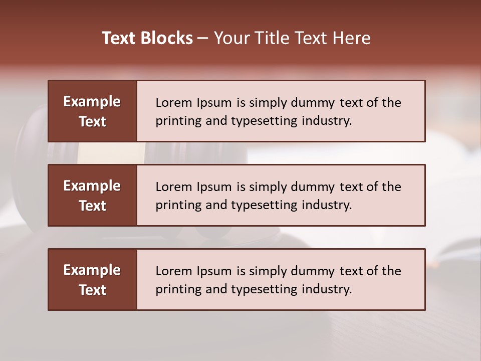 A Wooden Judge's Hammer On Top Of A Wooden Table PowerPoint Template