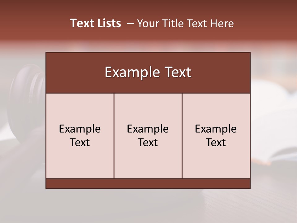 A Wooden Judge's Hammer On Top Of A Wooden Table PowerPoint Template