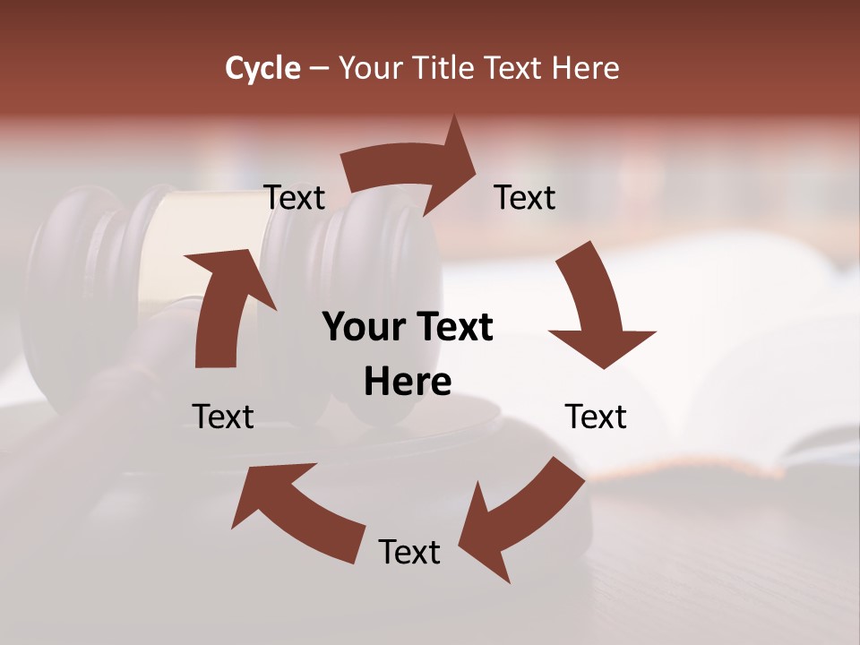 A Wooden Judge's Hammer On Top Of A Wooden Table PowerPoint Template
