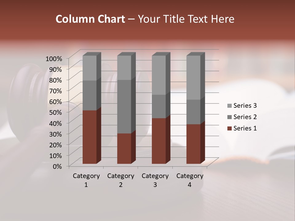 A Wooden Judge's Hammer On Top Of A Wooden Table PowerPoint Template
