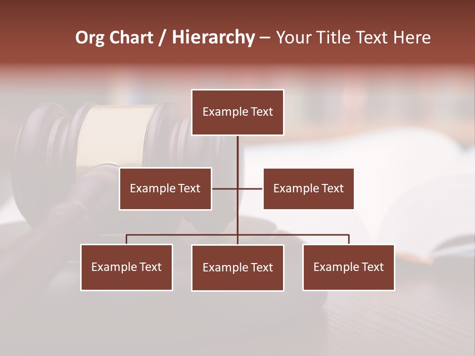 A Wooden Judge's Hammer On Top Of A Wooden Table PowerPoint Template