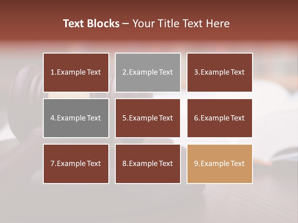A Wooden Judge's Hammer On Top Of A Wooden Table PowerPoint Template