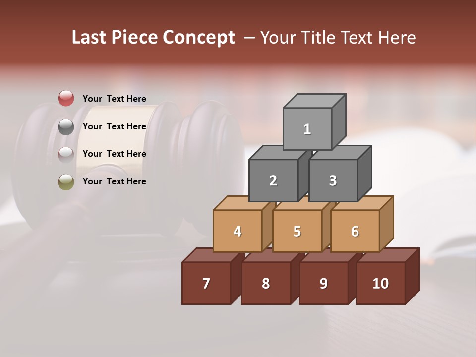 A Wooden Judge's Hammer On Top Of A Wooden Table PowerPoint Template