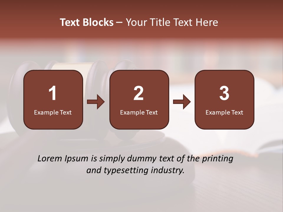 A Wooden Judge's Hammer On Top Of A Wooden Table PowerPoint Template