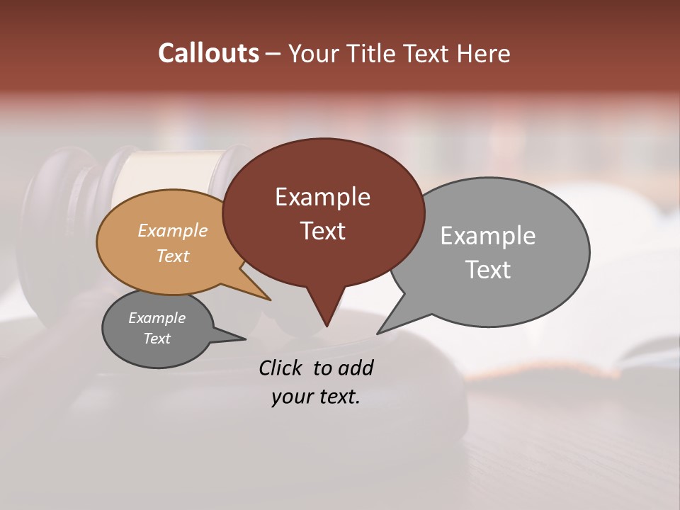A Wooden Judge's Hammer On Top Of A Wooden Table PowerPoint Template