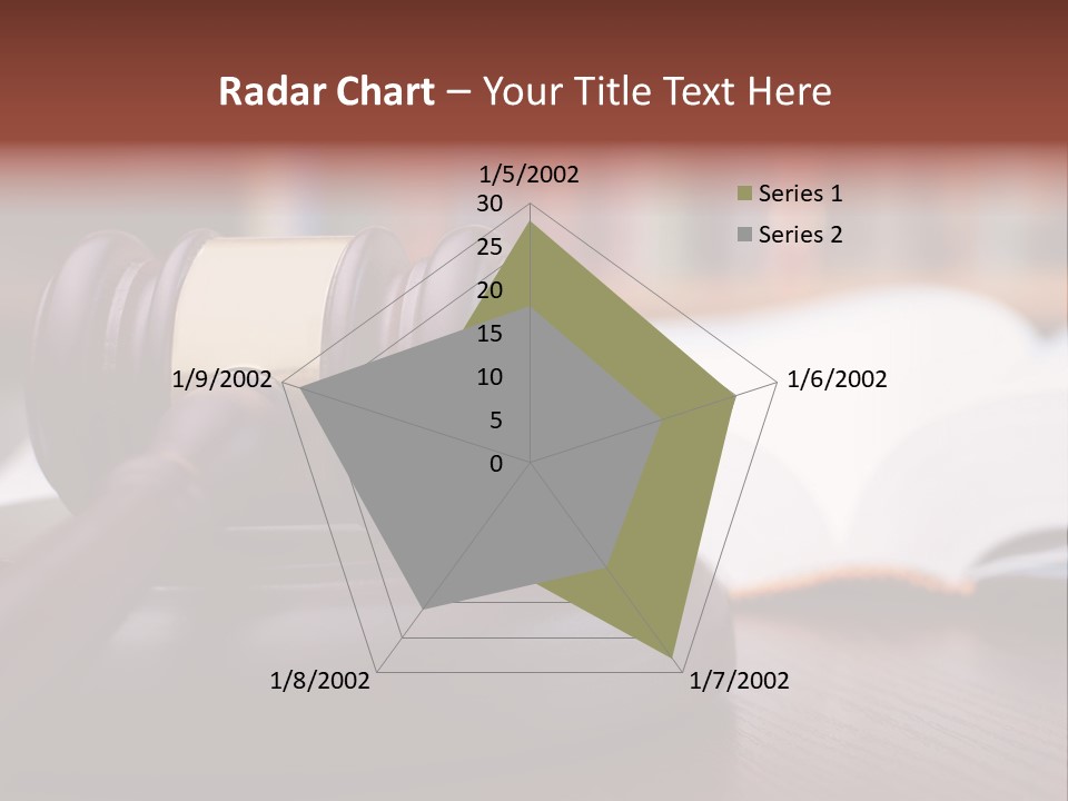 A Wooden Judge's Hammer On Top Of A Wooden Table PowerPoint Template