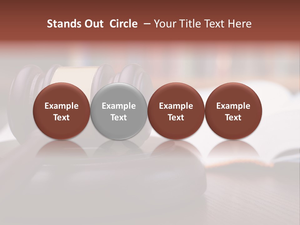 A Wooden Judge's Hammer On Top Of A Wooden Table PowerPoint Template