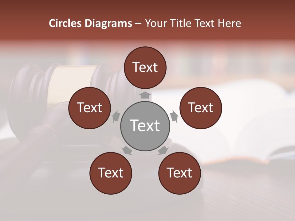 A Wooden Judge's Hammer On Top Of A Wooden Table PowerPoint Template