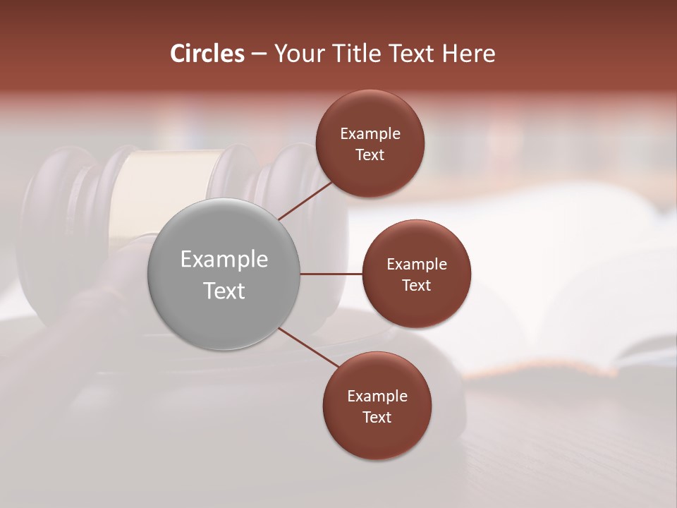 A Wooden Judge's Hammer On Top Of A Wooden Table PowerPoint Template