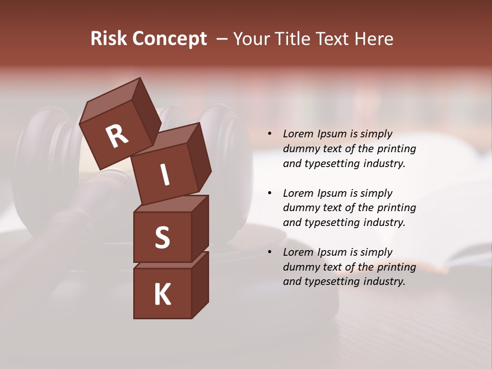 A Wooden Judge's Hammer On Top Of A Wooden Table PowerPoint Template