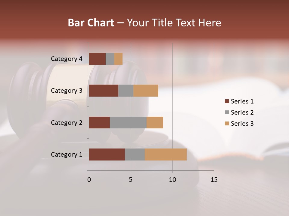 A Wooden Judge's Hammer On Top Of A Wooden Table PowerPoint Template