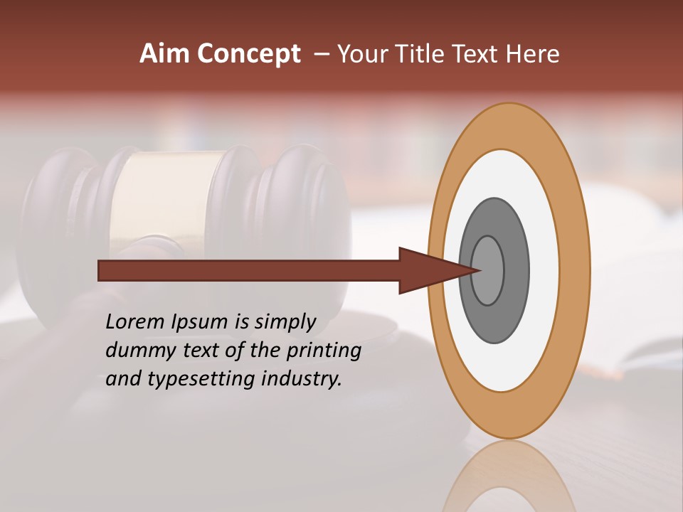 A Wooden Judge's Hammer On Top Of A Wooden Table PowerPoint Template