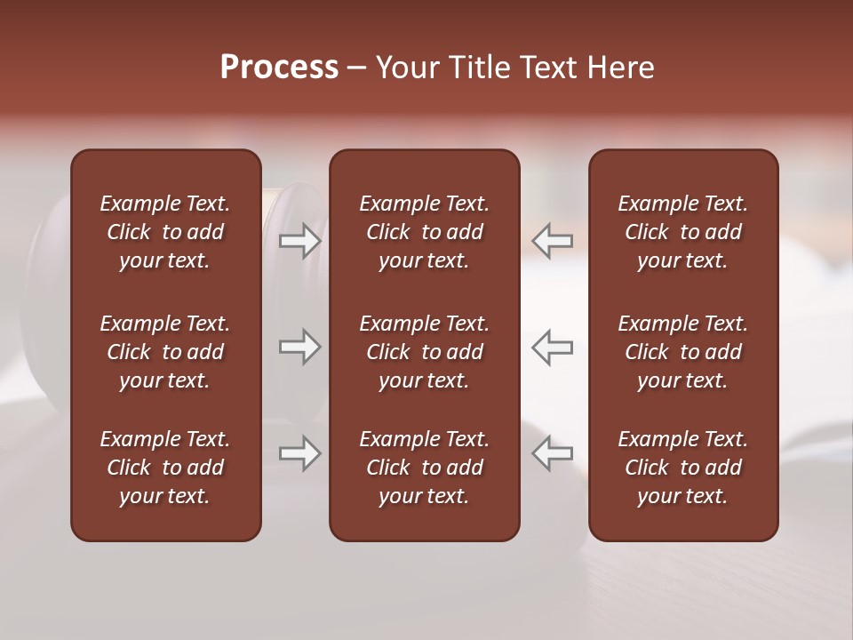 A Wooden Judge's Hammer On Top Of A Wooden Table PowerPoint Template