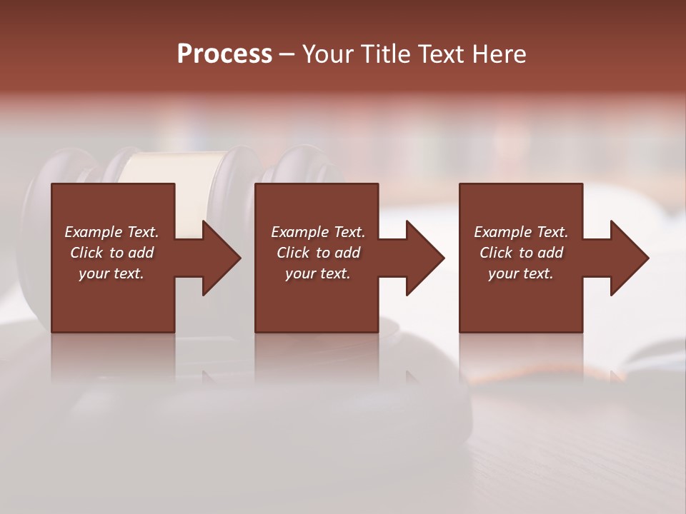 A Wooden Judge's Hammer On Top Of A Wooden Table PowerPoint Template