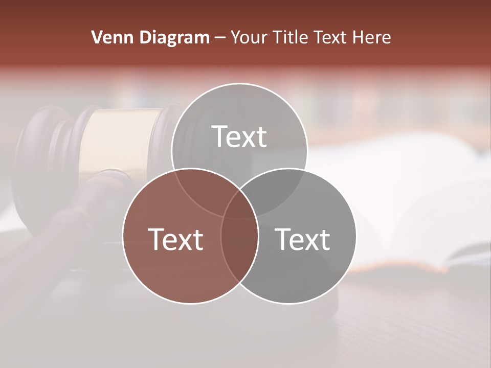 A Wooden Judge's Hammer On Top Of A Wooden Table PowerPoint Template