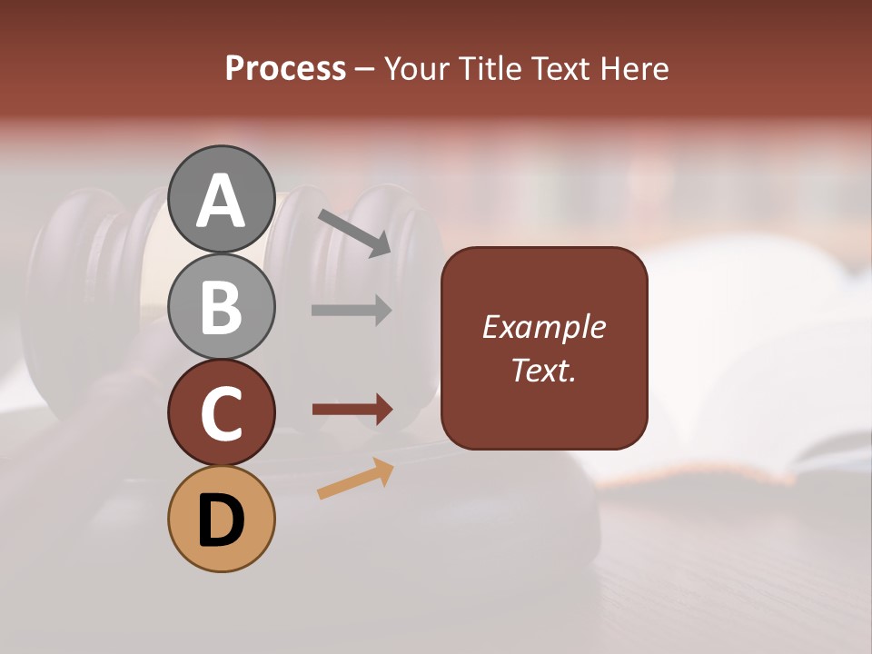 A Wooden Judge's Hammer On Top Of A Wooden Table PowerPoint Template