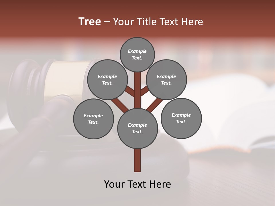A Wooden Judge's Hammer On Top Of A Wooden Table PowerPoint Template