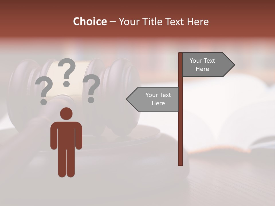 A Wooden Judge's Hammer On Top Of A Wooden Table PowerPoint Template