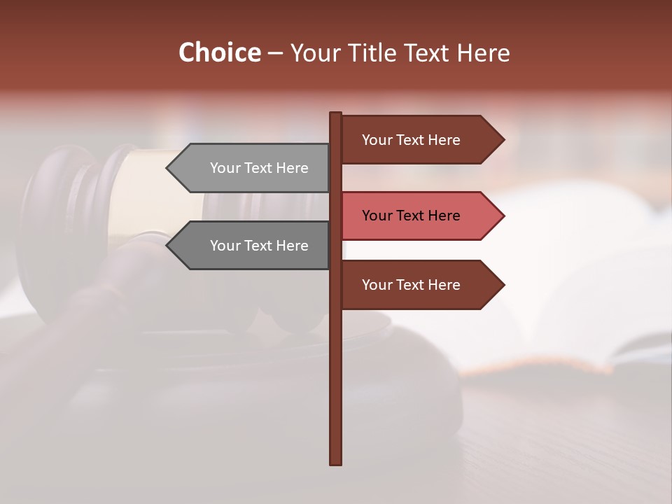 A Wooden Judge's Hammer On Top Of A Wooden Table PowerPoint Template